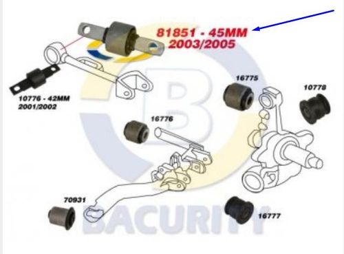 Bucha Braco Susp Tras Interna Honda Civic 01 06 45Mm