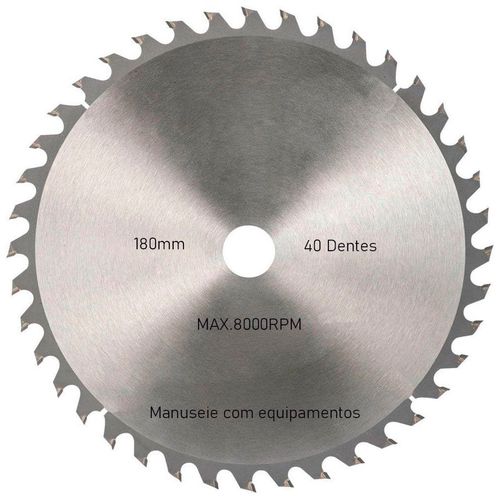 Kit 6 Discos De Serra Circular Com 40 Dentes 7" 180mm Para Madeira